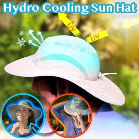 Men Women Sunscreen Cooling Hat Ice Cap Heatstroke Protection Wide Brim UV  Green